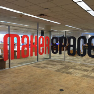 The entrance to the Maker Space at the Cincinnati Public Library