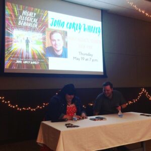 Author Julie Murphy interviews author John Corey Whaley at the Irving Public Library