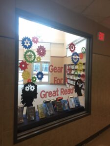 High School Librarian Dani Fouser made this great window display using her Silhouette Cameo