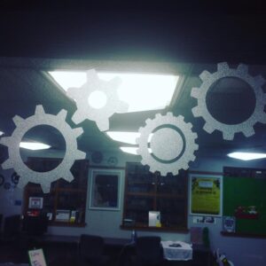 Robin and I made these vinyl window clings for the Teen MakerSpace