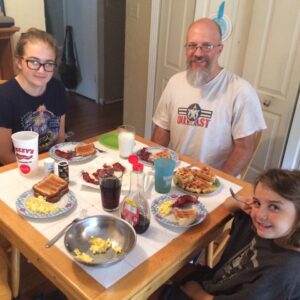 Saturday morning breakfast as a family!